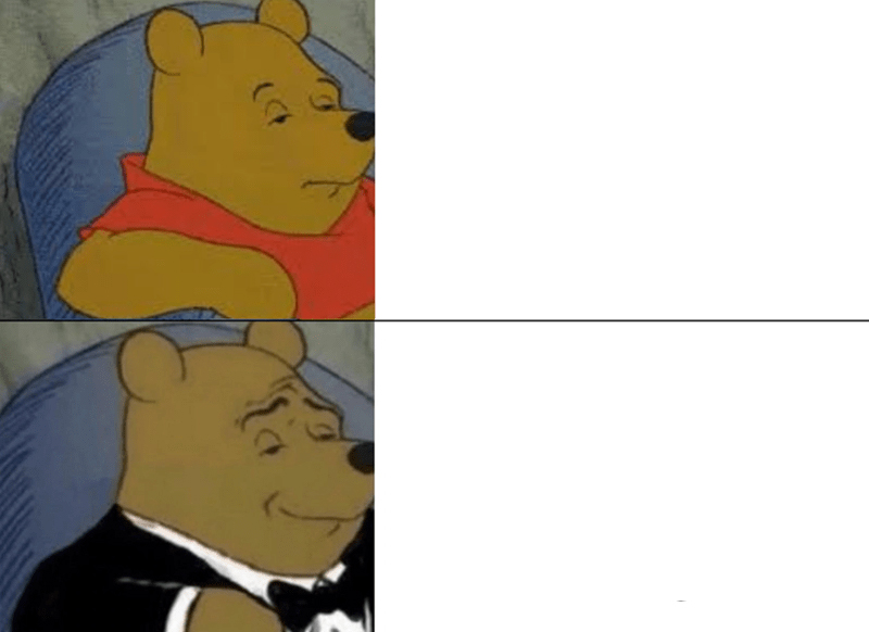 Tuxedo Winnie The Pooh meme about WMP Eyewear